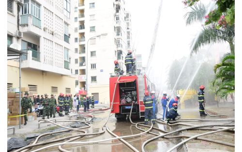 Thông báo vv sinh viên tham dự chương trình diễn tập phương án chữa cháy và cứu nạn, cứu hộ tại tòa nhà E1 KTX khu B